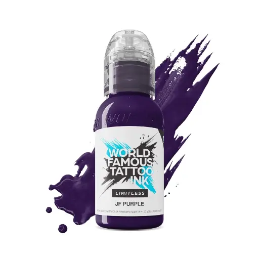 [ki_REACH_encre_world_jf_purple-LTJFPU1-S "tl"] Encre de Tatouage Violette World Famous JF Purple – Conforme REACH – Pigment Professionnel Haute Intensité* 