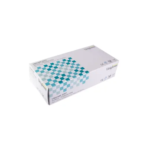 Unigloves Unicare - Boîte de 100 gants bleus en nitrile