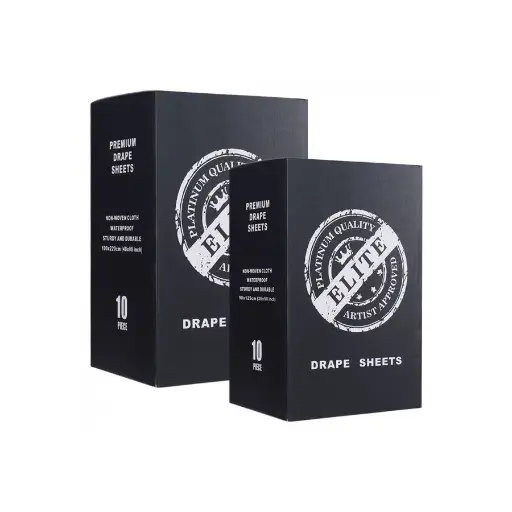 Protection Tattoo - Elite - Feuilles de protection de surface noires - Boîte de 10 feuilles