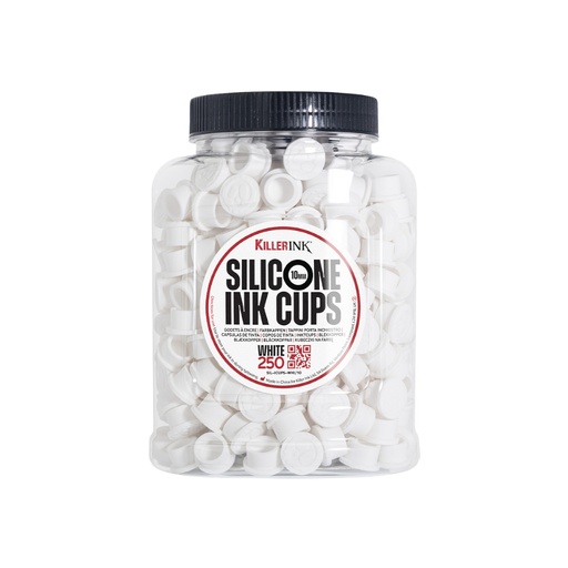 Caps Tattoo - Cups Gamme Killer Ink - Boîte de 250 godets pour encre de tatouage en silicone blanc*