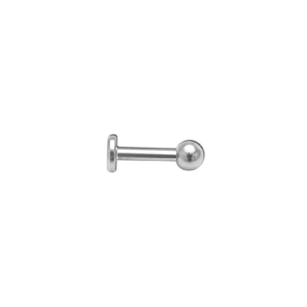 Labret Titane Gamme Itc - Piercing en titane avec bille et disque de 5 mm