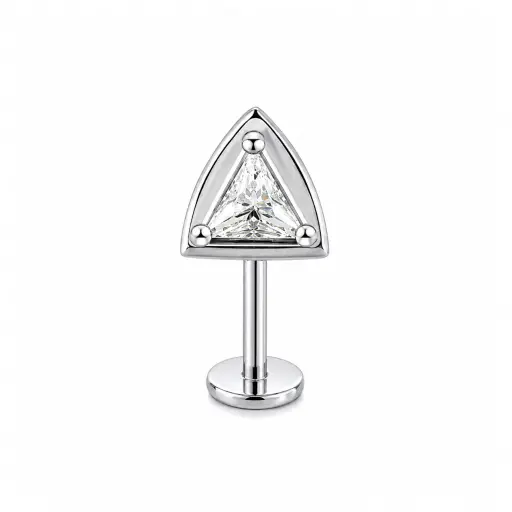 Labret Titane Grade Implant 0.9 mm Filetage Interne avec Embout Triangle Strass*