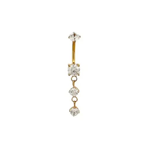 [fb_GOLD_STERILE_banane_5017-FBG-5017] Piercing Banane - Titane Astm F136 Stérile Gold - Banane 5017 avec pas de vis interne 1,6 x 10 mm* 