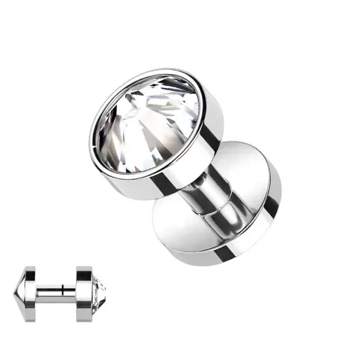 Piercing Surface - Titane Implant Dermique Stérile Body Piercing - Piercing micro dermal avec strass 3 mm et disque conique*