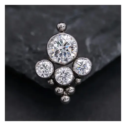 Piercing Labret - Titane Astm F136 Stérile - Labret n°22 avec pas de vis interne largeur embout 10 mm* 