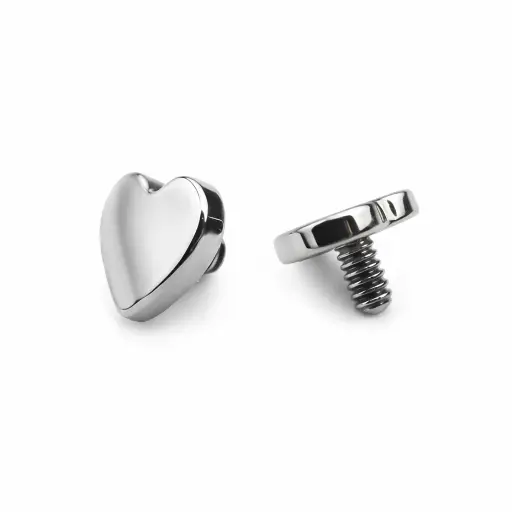Piercing Labret Titane ASTM F136 Premium – Labret 54 Filetage Interne Stérile & Embout Cœur 4 mm*