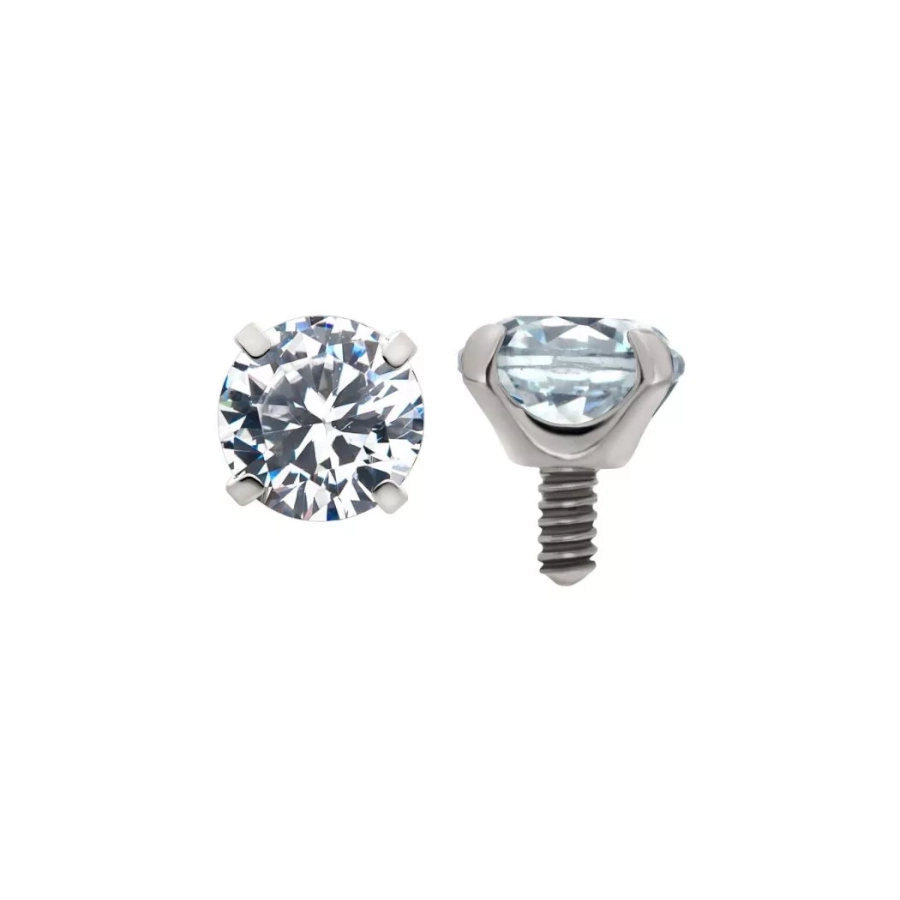 Piercing Embout - Titane F136 Gamme Invictus - Embout 2 avec pas de vis interne 1,2 mm pour piercing 1,6 mm strass 3 mm griffé (3 coloris)*