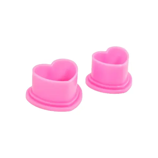Caps Tattoo - Saferly - Sachet de 500 caps en plastique pour encre de tatouage style cœur rose (2 tailles)*