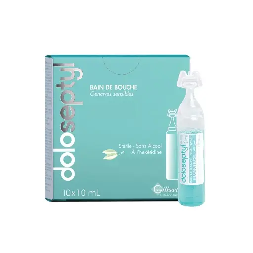 [i_gilbert_doloseptyl-ZG060] Soin Piercing - Doloseptyl Gilbert - Bain de bouche pour gencives sensible 10 x 10 ml*