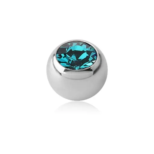 Piercing Bille - Acier Gamme Itc - Bille avec pas de vis externe et strass 1,2 x 2,5 mm (10 coloris)*