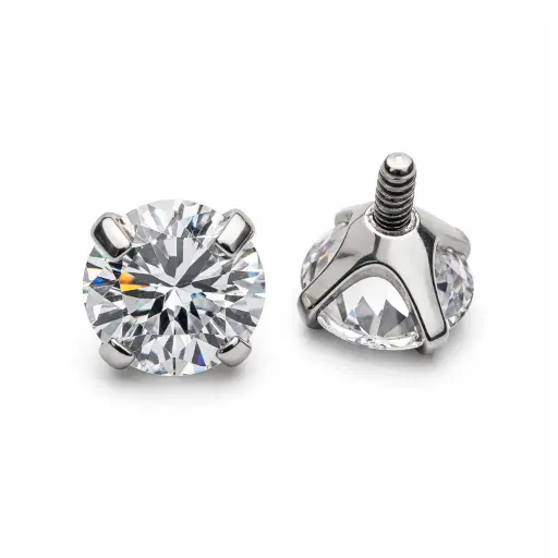 [ns_embout_9_4mm_blanc-p009_094_white] Piercing Embout Titane ASTM F136 Premium – Embout 9 Filetage Interne Qualité Implant Strass 4 mm pour Piercing 1,2 mm*