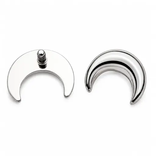 [E10-ns_embout_int_0.9mm-P238-09] Piercing Embout Titane ASTM F136 Premium Lune 6 mm – Pas de vis interne 0,9 mm pour Piercing 1,2 mm*