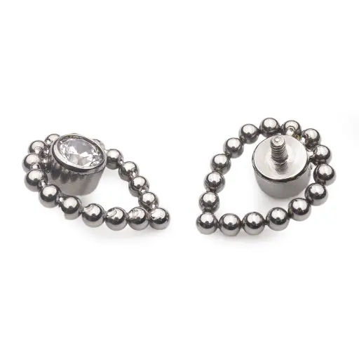 [E11-ns_embout_0.9mm-P281-09] Embout Piercing - Titane F136 Gamme Hand Ink - Embout 281 en titane f136 avec pas de vis interne 0,9 mm pour piercing 1,2 mm goutte strass 7 mm*