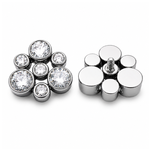 [E11-ns_embout_int_0.9mm-P290-09] Piercing Embout Titane ASTM F136 Premium Perles de Strass 8 mm – Pas de vis interne 0,9 mm pour Piercing 1,2 mm*