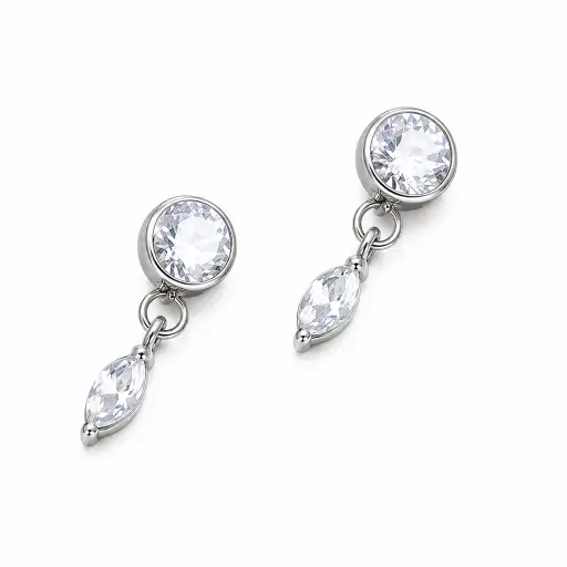 [ns_embout_313-p313_09] Piercing Embout Titane ASTM F136 Premium Strass Rond et Pendentif 8 mm – Pas de vis interne 0,9 mm pour Piercing 1,2 mm*