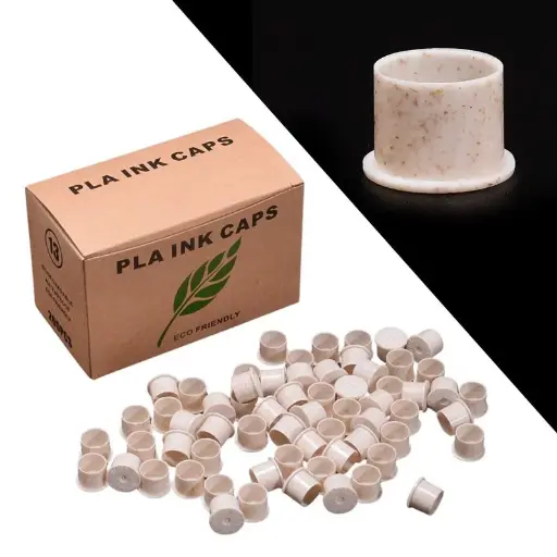 [i_pla_ink_caps_elite-0IA75] Cups Tattoo - Elite Pla Ink Caps Eco Friendly - Boite de 500 capsule plastique biodégradable pour encre de tatouage*