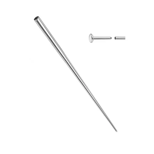 Insertion Piercing - Tige Insertion Acier 316L Stérile - Tube pour insérer les bijoux avec un pas de vis externe*