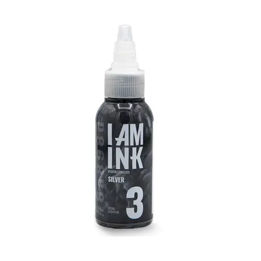 [tl_REACH_encre_i_am_ink_silver_3] Encre Tattoo Grise - I Am Ink Silver 3 - Mélange pour le tatouage encre reach 50 ml*