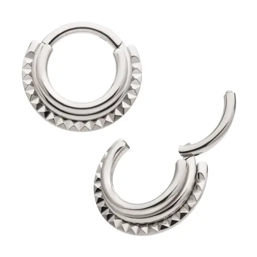 Piercing Anneau - Invictus Titane F136 - Clicker anneau 18 avec fermeture à charnière*
