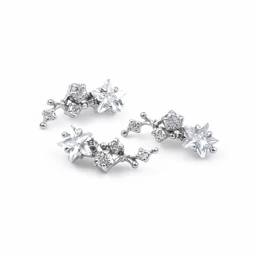 [ns_embout_498-P498_09] Piercing Embout Titane ASTM F136 Premium – Embout 498 Filetage Interne & fleur étoilée hauteur 14 mm pour piercing 1,2 mm*