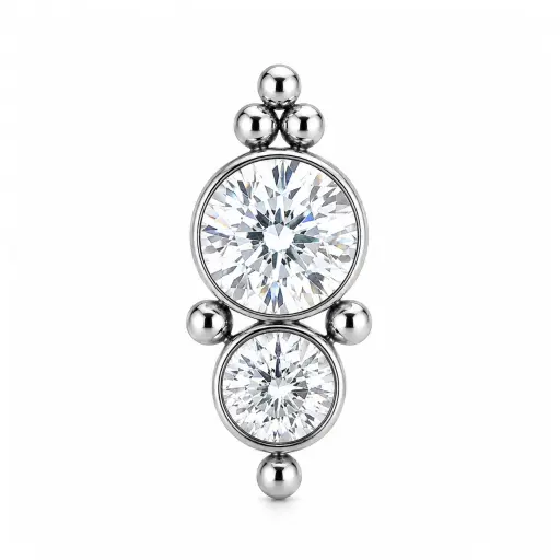 Piercing Embout Titane ASTM F136 Premium Cluster 11 mm – Pas de vis interne*