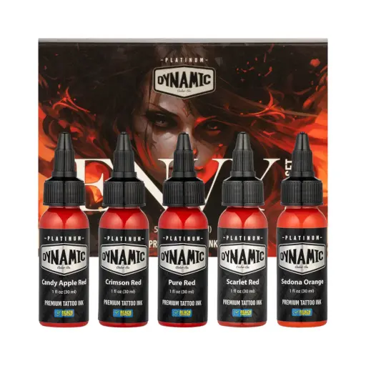 [tl_REACH_set_encre_dynamic_platinum_envy_5x30ml "ki"] Set Encre Tattoo - Platinum By Dynamic Set Envy - Mélange pour le tatouage encre reach 5 x 30 ml*