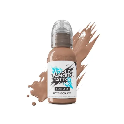 [ki_REACH_encre_world_hot_chocolate-LTHOT1-S] Encre de Tatouage Marron World Famous Hot Chocolate – Conforme REACH – Pigment Professionnel Haute Intensité* 