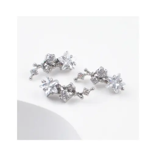 Piercing Labret - Titane Astm F136 - Labret n°498 avec pas de vis interne fleur étoilée hauteur 14 mm*