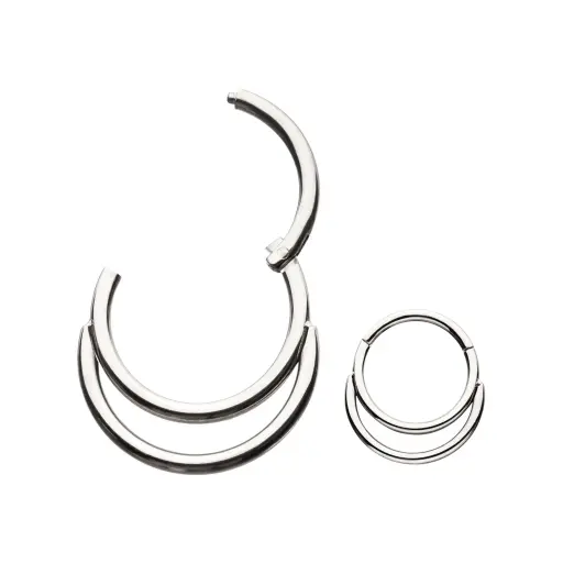 [fb_STERILE_anneau_368-FB-0368] Piercing Anneau - Titane F136 Stérile - Clicker 368 avec fermeture à charnière motif croissant de lune 1,2 x 8 mm*