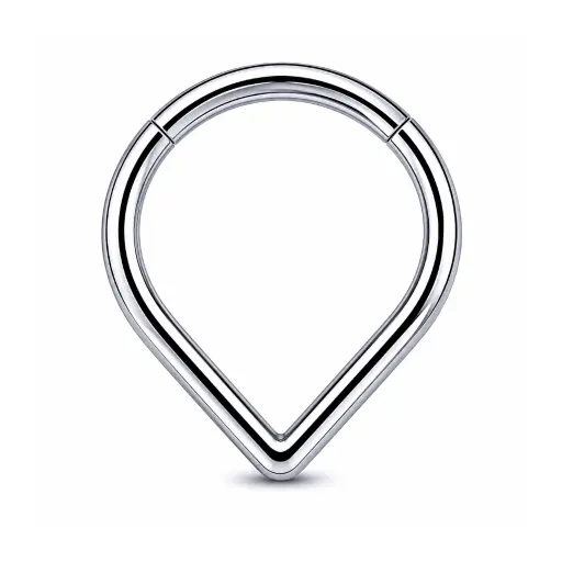 Piercing Anneau Titane ASTM F136 Premium – Clicker 41 avec Fermeture à Charnière Goutte d'Eau*