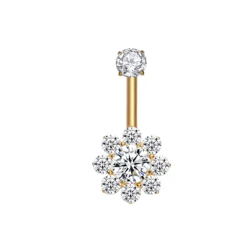 [fb_GOLD_STERILE_banane_5023-FBG-5023] Piercing Banane - Titane Astm F136 Stérile Gold - Banane 5023 avec pas de vis interne 1,6 x 10 mm*