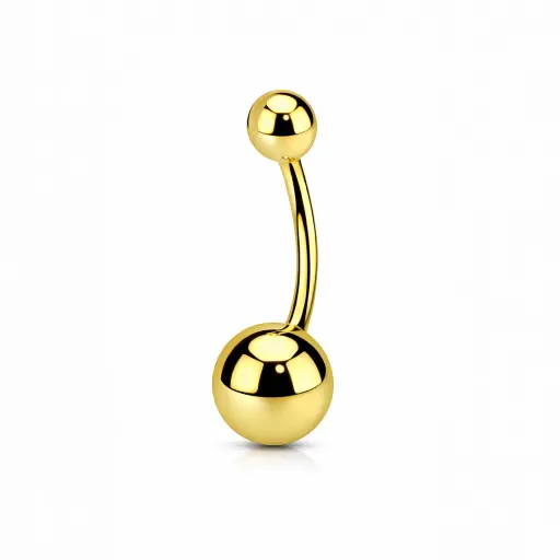 Piercing Nombril Titane ASTM F136 Premium – Filetage Interne Stérile Gold & Bille Qualité Implant* 