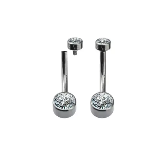 [fb_STERILE_banane_0136-FB-0136] Piercing Banane - Titane F136 Stérile - Banane 0136 avec pas de vis interne 1,6 x 10 mm bille 5/8 mm*