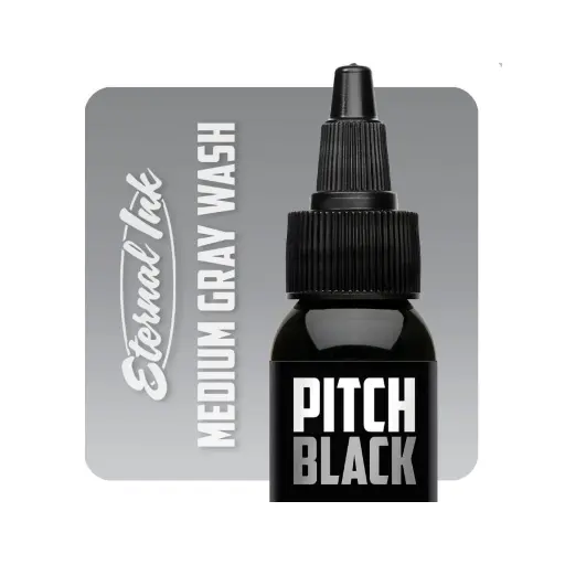 Encre Entrainement Tattoo Greywash - Eternal Ink Pitch Black Medium Gray Wash - Encre artistique pour entrainement au tatouage NON REACH*
