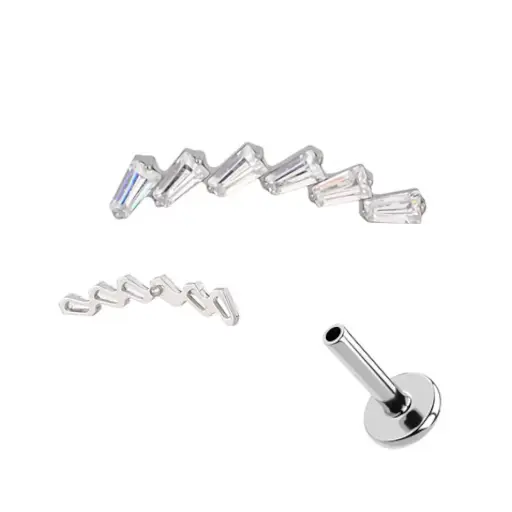[fb_STERILE_labret_1343-FB-1343] Piercing Labret - Titane F136 Stérile - Labret n°1343 avec pas de vis interne domino de strass 1,2 x 8 mm*
