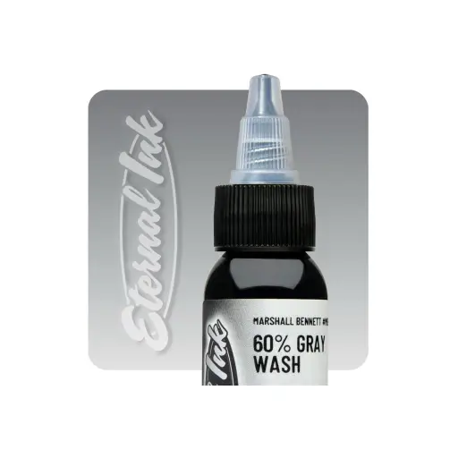 Encre Entrainement Tattoo Greywash - Eternal Ink Marshall Bennett Gray Wash 60% - Encre artistique pour entrainement au tatouage NON REACH* 