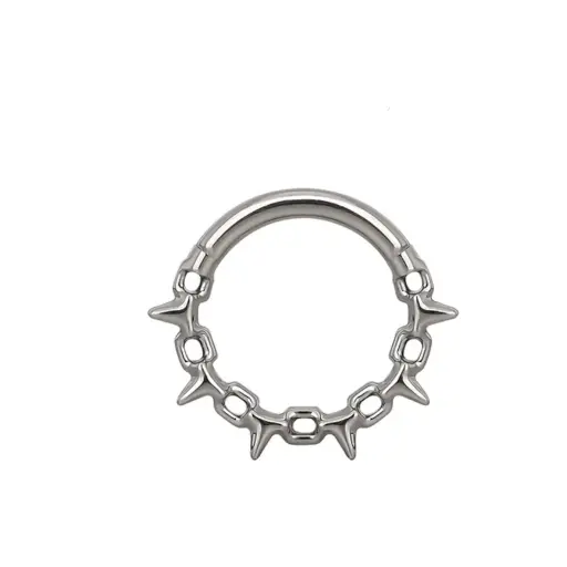 Piercing Anneau - Titane F136 Stérile - Clicker 3047 avec fermeture à charnière 1,2 x 8 mm*