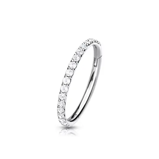 Anneau Clicker Titane ASTM F136 Stérile – Bijou de Piercing Hypoallergénique Sertie Strass*