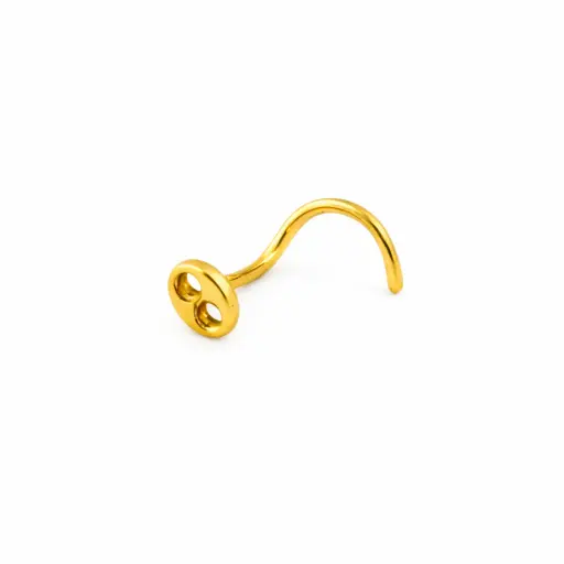 Piercing Nez en Titane ASTM F136 - Stud de Nez Stérile Gold Threadless & Embout Rond*