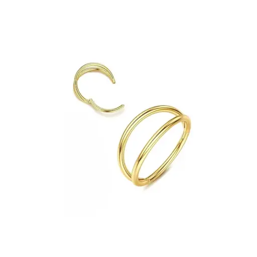 Piercing Anneau - Titane F136 Stérile Gold - Clicker 4000 avec fermeture à charnière double anneau*