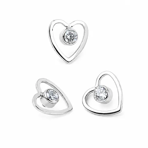 Piercing Labret Titane ASTM F136 Premium – Labret 450 Filetage Interne Stérile & Embout Cœur Strass 7 mm*