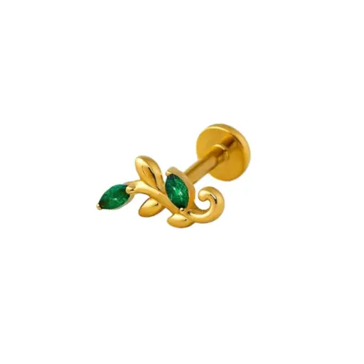 [fb_GOLD_STERILE_labret_3065-FBG-3065] Piercing Labret - Titane F136 Gold Stérile - Labret 3065 interne en titane pvd gold 1,2 x 8 mm*