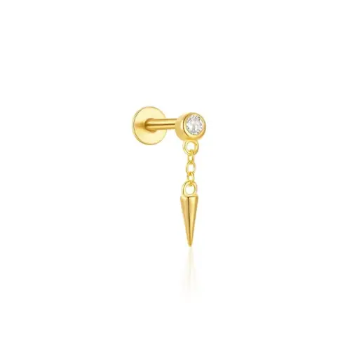 [fb_GOLD_STERILE_labret_3061-FBG-3061] Piercing Labret - Titane F136 Gold Stérile - Labret 3061 interne en titane pvd gold 1,2 x 8 mm*