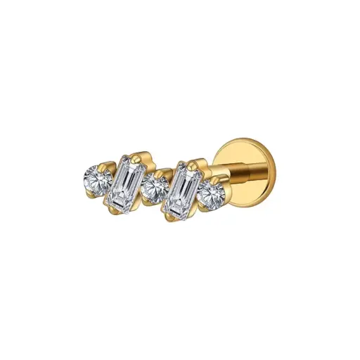 Piercing Labret - Titane F136 Gold Stérile - Labret 3000 interne en titane pvd gold 1,2 x 8 mm*