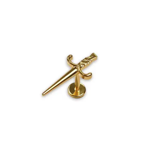 [fb_GOLD_STERILE_labret_1981-FBG-1981] Piercing Labret - Titane F136 Gold Stérile - Labret 1981 interne en titane pvd gold 1,2 x 8 mm*