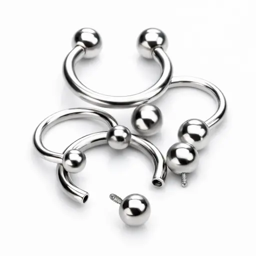 Fer à Cheval Titane ASTM F136 Premium - Piercing Circular Barbell à Filetage Interne Qualité Implant*