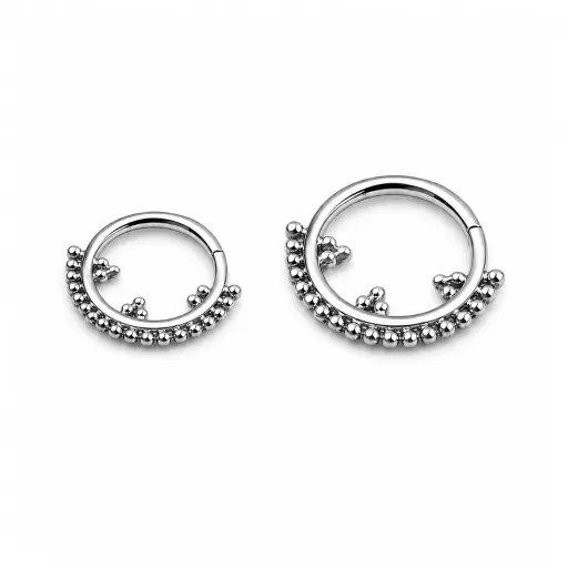Piercing Anneau Titane ASTM F136 Premium – Clicker avec Fermeture à Charnière Cerclage Perles Qualité Implant*