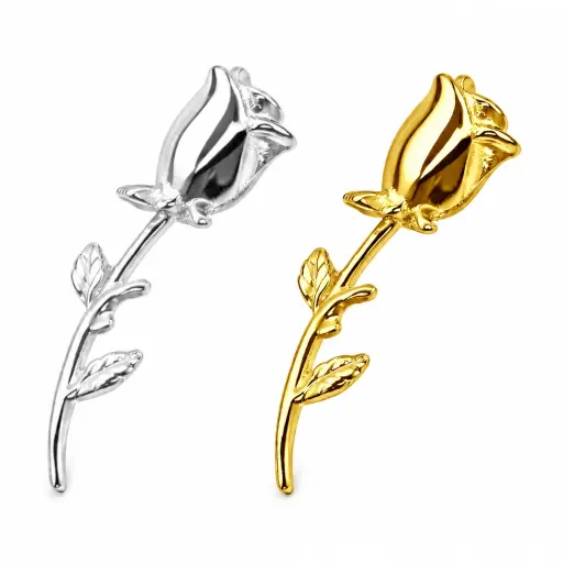 Piercing Embout Titane ASTM F136 Premium – Embout 495 Filetage Interne & Brin de Rose hauteur 20 mm*