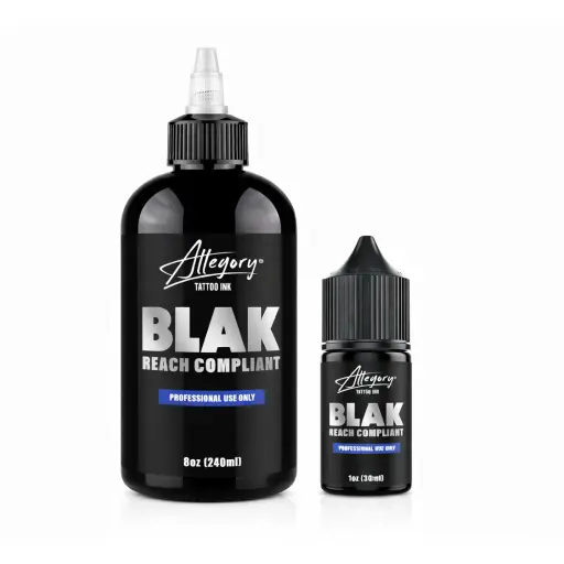 Encre Tatouage Noire Allegory Black – Noir Intense, Fluide & Conforme REACH*