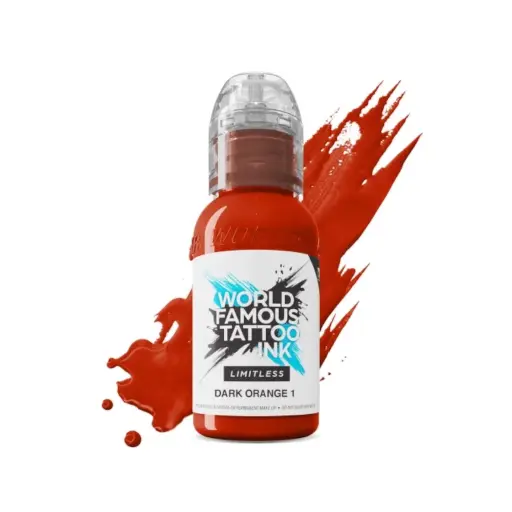 [ki_encre_wolrd_famous_dark_orange_1-LTDO11-S] Encre de Tatouage Orange World Famous Dark Orange 1 – Conforme REACH – Pigment Professionnel Haute Intensité* 
